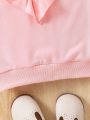 Little Girls' Striped Pullover Sweatshirt With Ruffle Hem Detail