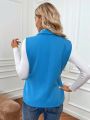 Women'S Single-Breasted Sleeveless Suit Jacket