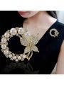1pc Pearl & Bowknot Design Clothing Accessory & Ornament Brooch