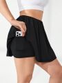 SHEIN Golf Casual Plus Size Women's Sports Skorts With Pockets