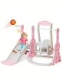Toddler Slide and Swing Set 4 in 1 Baby Slide Climber Playse with Swing Slide Climber and Basketball Kids Slide and Swing Set Indoor Outdoor Backyard Baby Playground Toys for Toddlers