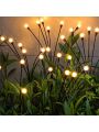 2pcs Solar Powered Garden Lights With 12 Led Bulbs, Decorative Light With Flickering Effect, Suitable For Halloween, Christmas, Lawn