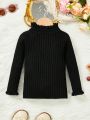 Baby Girls' Solid Color Ruffle Collar Sweater