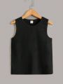 SHEIN Kids EVRYDAY 3pcs Young Boys' Casual Round Neck Vest Top