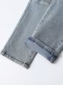 Tween Boys' Street-Style Distressed Jeans With Washed Effect