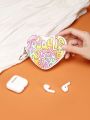 SHIRATWIG Colorful Letter & Heart Print Earphone, Data Cable Storage Bag/coin Purse