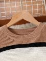 Teenage Girls' Color Block Stripe Sweater Dress