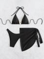 SHEIN Swim Chicsea Women's Halter Neck Strap Swimsuit Set