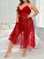 Plus Size Women'S Heart Mesh Cami Home Dress
