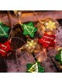 1set Led Christmas Decoration Lights With Battery Box, Including Star, Christmas Tree, And Colorful Electroplated Star Lights. The Length Of The 1.5m String Light With 10 Heads Of Star Lights Is Diameter 6cm, And The Length Of The 3m Light String