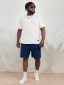 Manfinity Men Plus Letter Patched Tee & Shorts