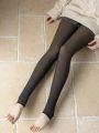 Solid Plush Lined Stirrup Tights
