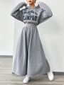 Women's Hooded Letter Print Dress