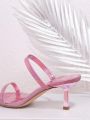 Women'S Pink High Heeled Sandals