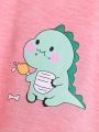 3pcs/Set Baby Girls' Casual Comfortable Cute Cartoon Printed Short Sleeve T-Shirt
