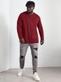 Manfinity Men's Plus Size Button Placket Knitted Long Sleeve T-Shirt