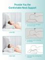 FAIORD neck sleep pillow, gently supporting the head, can alleviate neck and shoulder pain, suitable for side sleepers, stomach and back sleepers, ergonomically designed, memory foam neck with cooling pillowcase, detachable and washable, grey