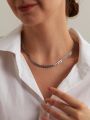 1pc Stainless Steel Star Design Fashionable Necklace Suitable For Daily Wear And Commute