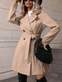 Double Breasted Belted Overcoat