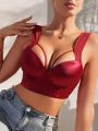 SHEIN Solid Color Hollow Out Everyday Bra