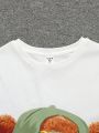 SHEIN Kids QTFun Boys' Casual Comfortable 2pcs/Set Bear Print T-Shirt And Shorts