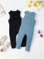 SHEIN 2pcs/Set Casual And Comfortable Baby Girl Jumpsuit
