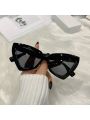 1 pc Y2K Triangle Cat Eye Fashion Sunglasses For Women Men Mod Candy Color UV400 Sun Shades For Beach Party Club