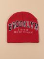 1 Brooklyn Letter Jacquard Windproof And Warm Fashionable Knitted Hat