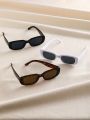 3pcs Women Boho Square Frame Fashion Sunglasses For Summer Travel Y2K Colorful Sunglasses UV400  Accessories