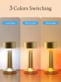Teckwe Table Lamp,Decorative Lights,Touch Control Retro Metallic Table Lamp With 3 Color Temperature & Rechargeable Suitable For Bedroom Room Decoration On Various Desktops