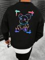 Manfinity EMRG Men's Black Sweatshirt With Bear Pattern