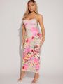 SHEIN SXY Women's Floral Print Spaghetti Strap Dress