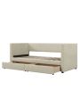 Twin Size Corduroy Daybed with Two Drawers and Wood Slat
