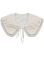 1pc Women's Apricot Color Doll Collar Embroidery & Pearl Detail Thick Shawl Detachable Collar