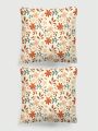 PATTERNIARY Vintage Hand Painted Watercolor Flowers & Plants Pattern Printed Double-sided Velvet Pillowcase, Perfect For Daily Home Decoration Of Sofa, Car Or As A Pillow Replacement Cover