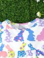 Baby Girl's Romantic & Gorgeous Short Sleeve Outfit For Summer