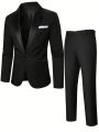 Men Single Button Blazer & Suit Pants