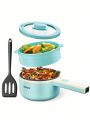 Yabano Electric Pot, 850W Non-Stick Electric Hot Pot with Steamer,1.5L Noodles Cooker with Dual Power Control, Portable Pot For Dorm, Office, Travel with Silicone Spatula Included