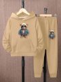 Boys' (Big) Hooded Sweatshirt And Sweatpants Set With Bear Print