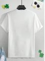 Manfinity 1pc Men's Short Sleeve T-Shirt With Clover & Truck Print