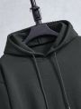 Men's Plus Size Kangaroo Pocket Thermal Lined Hooded Sweatshirt And Sweatpants Two Piece Set