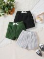 Baby Boys' Checked Shorts With Bow