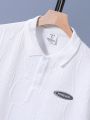 Teenage Boys' Short Sleeve Polo Shirt With Letter Patch Details