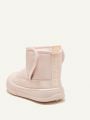 Cozy Cub Girls' Fashionable And Cute Light-colored Snow Boots, Comfortable, Casual And Warm