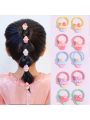 A set of 100 girls Cute Fruit Animal Ice Cream Flowers Bow Knot Colorful Hair Tie Multicolor acrylic cute style cartoon scrunchies for baby girl's daily use