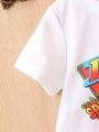 Infant Boys' Slogan & Flame Print Short Sleeve T-Shirt And Shorts Set