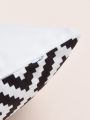 1pc Geometric Pattern Lumbar Pillowcase Without Filler, Modern Throw Pillow Cover For Sofa