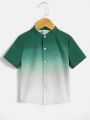 SHEIN Toddler Boys' Casual Gradient Color Shirt