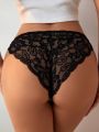 SHEIN Women'S Lace Perspective Triangle Panties