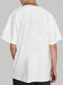 ROMWE Street Life Men's Casual Angel & Letter Print Short Sleeve T-shirt